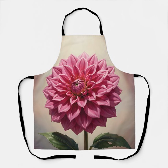 Botanische Pinke Dahlienblüte Schürze (Vorderseite)