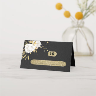 Botanische Platzkarte aus Weißgold