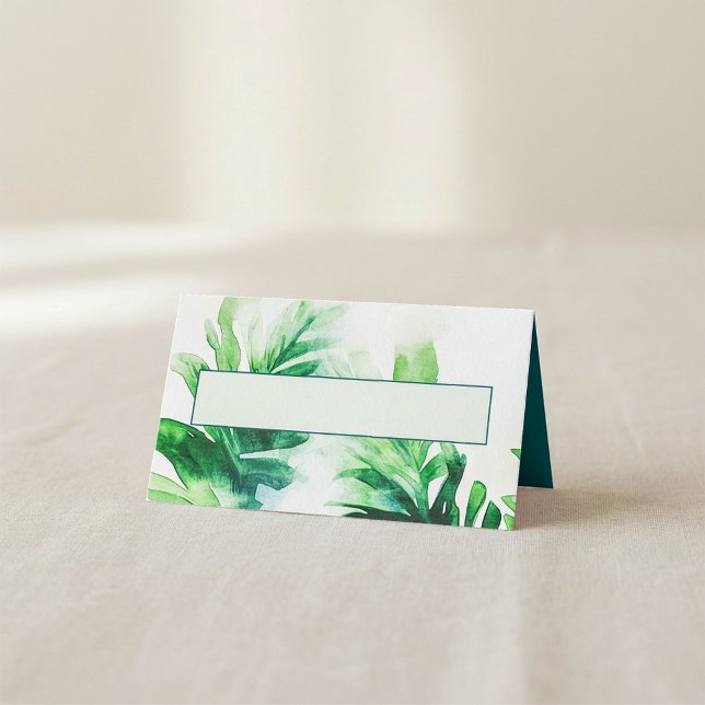 Botanische Platzkarten des tropischen Grüns (Tropical Greenery botanical Name Place Cards.)