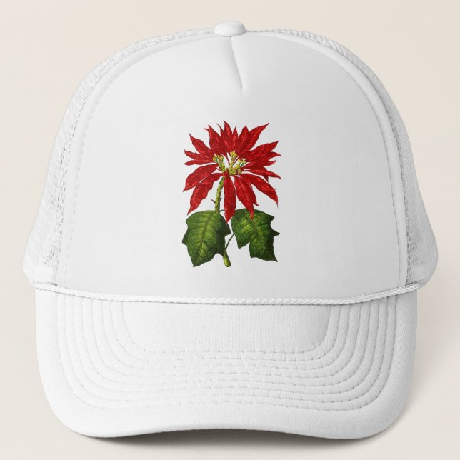 Botanische Poinsettia-Kappe Truckerkappe (Vorderseite)