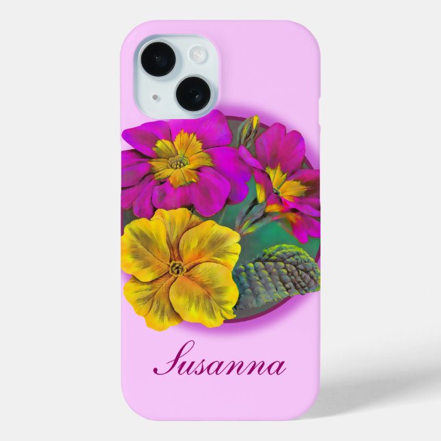 Botanische Primula Kunst Case-Mate iPhone Hülle (Rückseite)