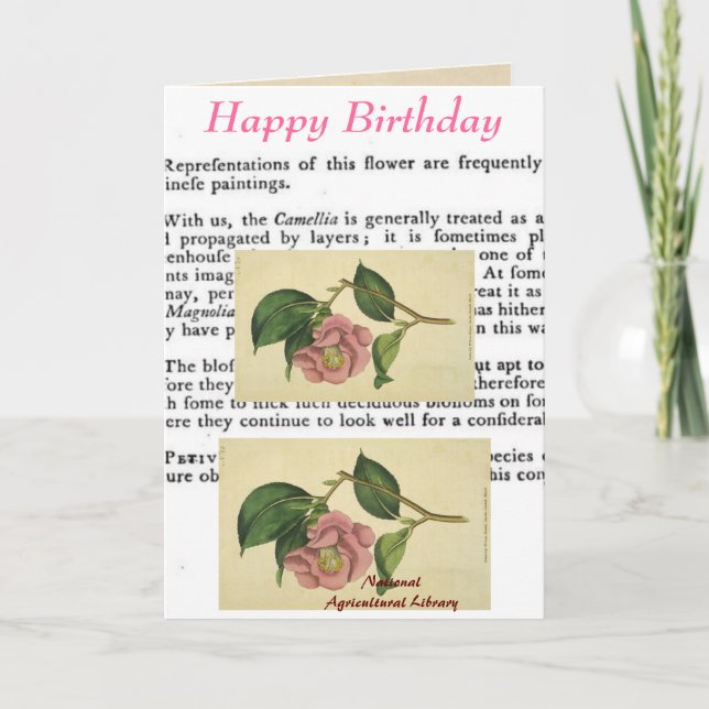 Botanische Print Birthday Card Karte (Vorderseite)