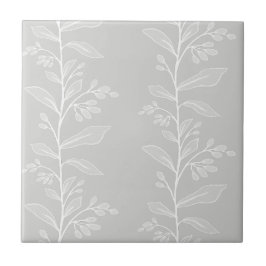 Botanische Reverie M6 Große weiße Pflanze Fliese