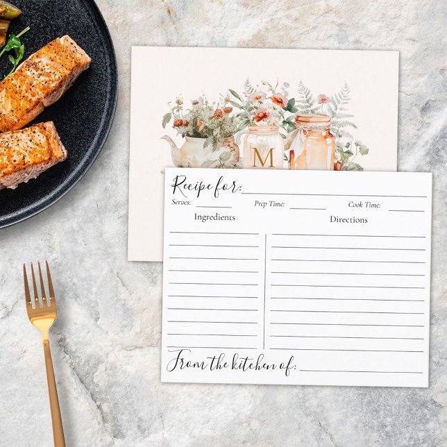 Botanische Rezeptionskarte für mit Monogramm Wald (In situ)