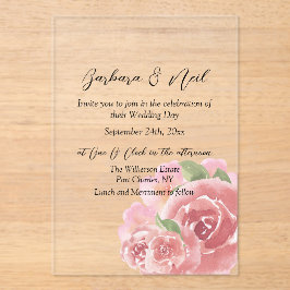 Botanische Rose Acryleinladungen