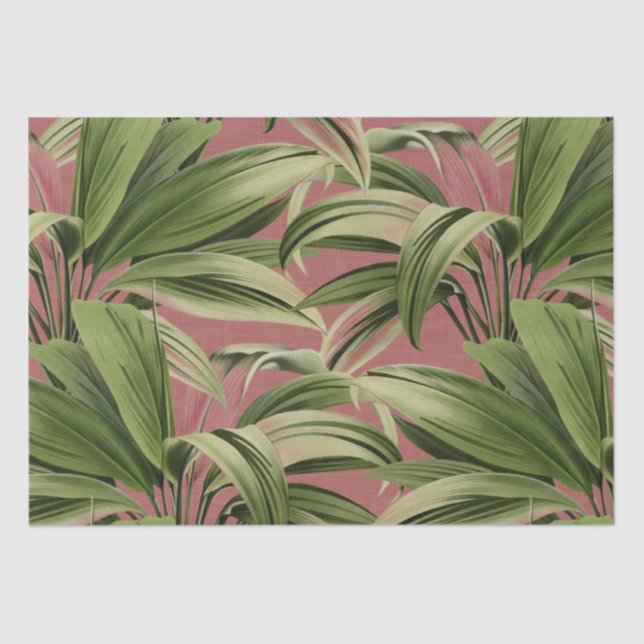 Botanische Rose der Vintagen Tropenpalme Seidenpapier (Vorderseite)