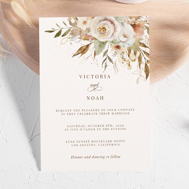 Botanische Rose des rustikalen Herbstes Einladung (Von Creator hochgeladen)