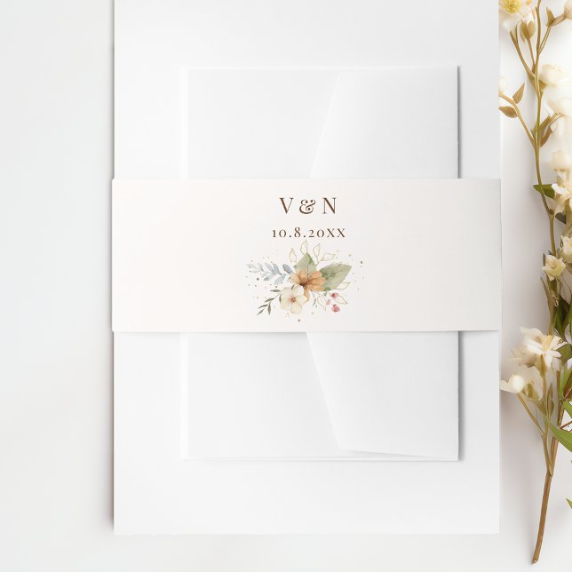 Botanische Rose im rustikalen Herbst Einladungsbanderole (Von Creator hochgeladen)