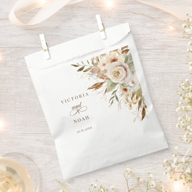 Botanische Rose im rustikalen Herbst Geschenktütchen (Ausgeschnitten)
