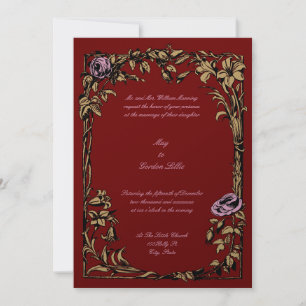 Botanische Rose Vine Border Wedding Einladung