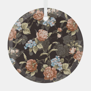 Botanische Rosen: abstraktes Blumenmuster. Ornament Aus Glas