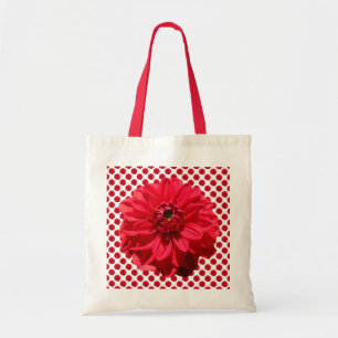 Botanische rote Dahlie-Blume Tragetasche