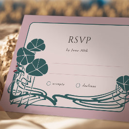 Botanische RSVP Card Hochzeit der Dusty Rose Einladung