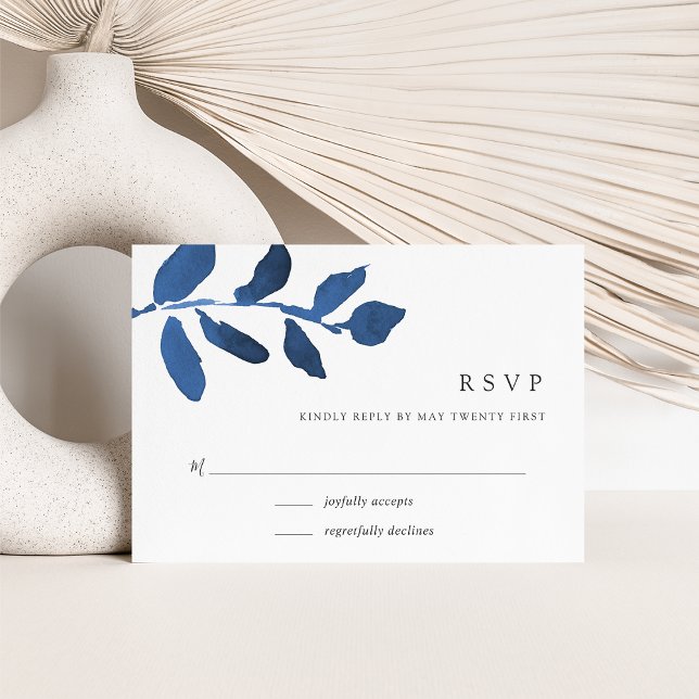 Botanische RSVP-Karte | Indigo RSVP Karte (Von Creator hochgeladen)