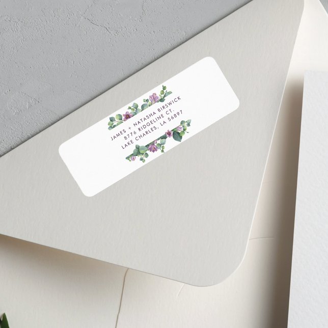 Botanische Rücksendeadresse (Eucalyptus Purple Green Return Address Label)