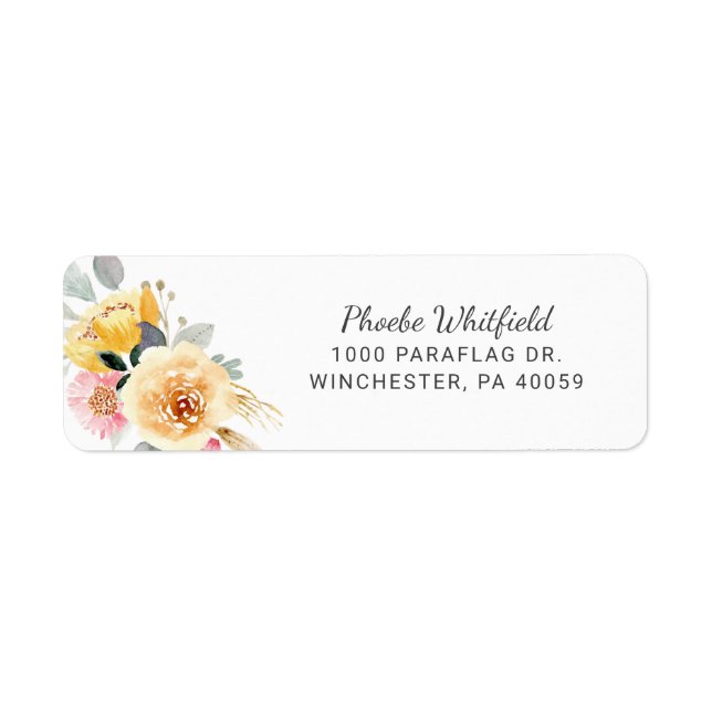 Botanische Rücksendeadresse mit rustikaler Flora (Vorne)