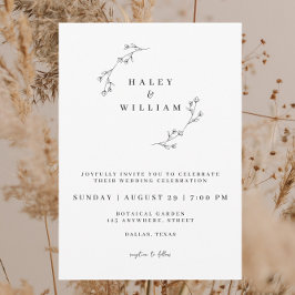 Botanische Rustikale Minimalistische Script Chic C Einladung