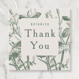 Botanische Sage Cream Floral Moderne Vielen Dank f Geschenkanhänger