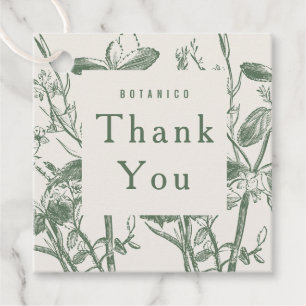 Botanische Sage Cream Floral Moderne Vielen Dank f Geschenkanhänger