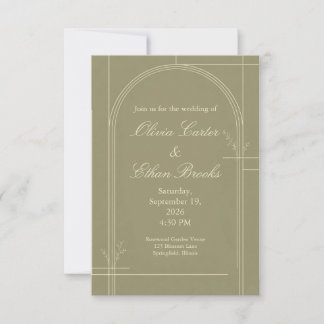 Botanische Salbei-Hochzeitseinladung Einladung