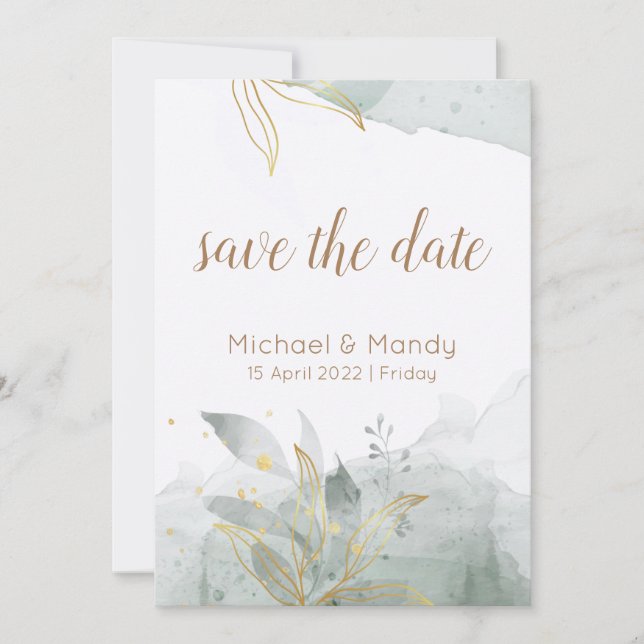 Botanische Save the Date-Einladung Einladung (Vorderseite)