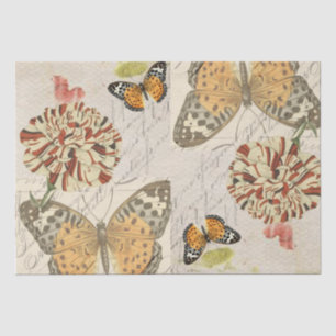 Botanische Schmetterlingskollage Seidenpapier