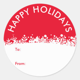 Botanische Schneeflocke nach Maß Runder Aufkleber