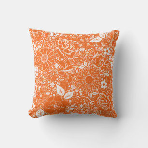 Botanische Schönheit Orange THROW PILLOW Kissen