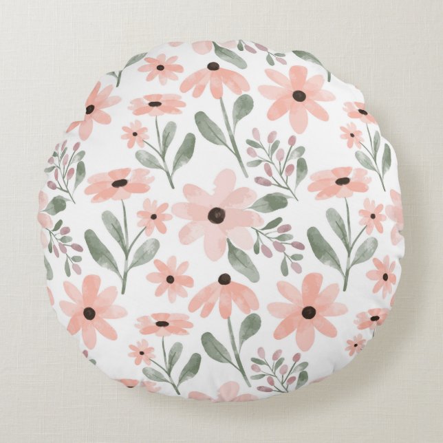Botanische Schönheit Rundes Kissen (Vorderseite)