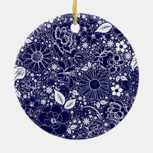 Botanische Schönheiten Blauer Rundgang Ornament