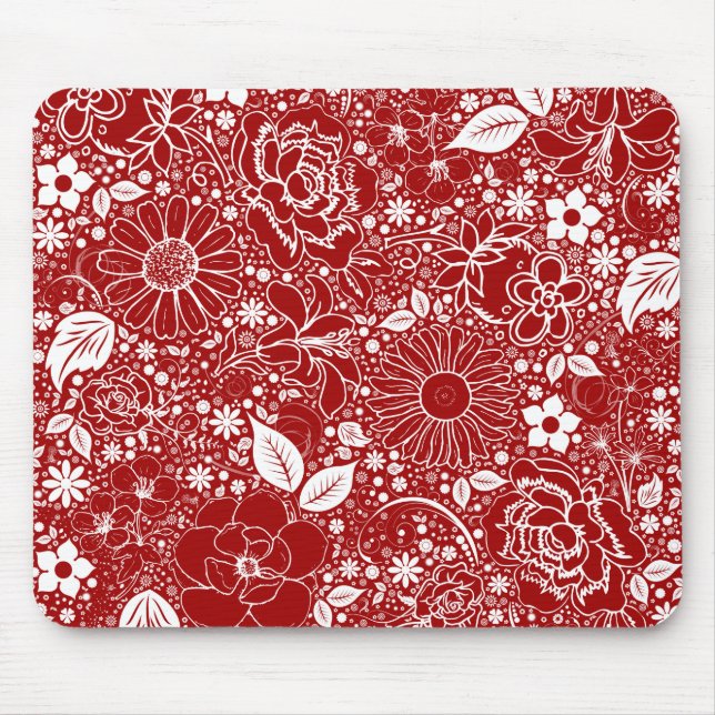 Botanische Schönheiten Rote Maus Pad Mousepad (Vorne)