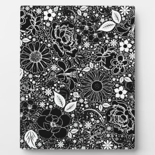 Botanische Schönheiten Schwarz auf weißem Desktop Fotoplatte