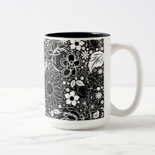 Botanische Schönheiten Schwarz in Weiß Tasse