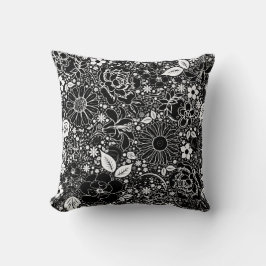 Botanische Schönheiten Schwarz-Weiß-PILLOW Kissen