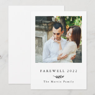 Botanische Schwarz-Weiß-Abschied 2022 Foto Feiertagskarte