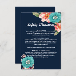 Botanische Sicherheitsmaßnahmen für Blaue und Rosa Mitteilungskarte