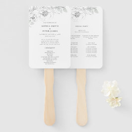 Botanische Sketch-Zeremonie Programm Hand Fan Fächer