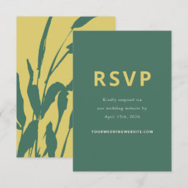 Botanische Skizze Zitrus Kiefer Hochzeitsantwortka RSVP Karte