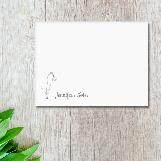 Botanische Snowdrop Line Blume Post-it Klebezettel (Botanical Snowdrop Line Art Flower Post-it Notes)