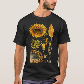 Botanische Sonnenblume Illustration aus dem 19. Ja T-Shirt