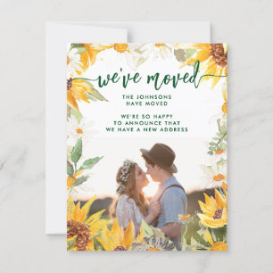 Botanische Sonnenblume Veränderung der Adresse bew Ankündigung