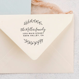 Botanische Sprig-Rücksendeadresse mit benutzerdefi Gummistempel