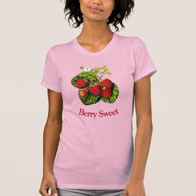 Botanische Strawberry Illustration - Rote Berries T-Shirt (Vorderseite)