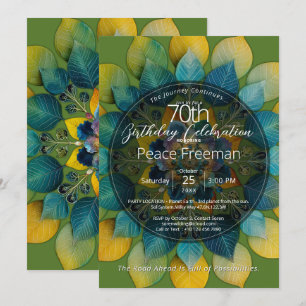Botanische Symphonie   Blatt-Mandala-Design Einladung