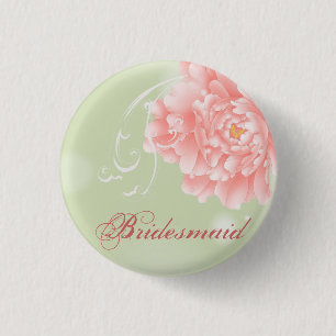 Botanische tadellose rosa Pfingstrosenbrautjungfer Button