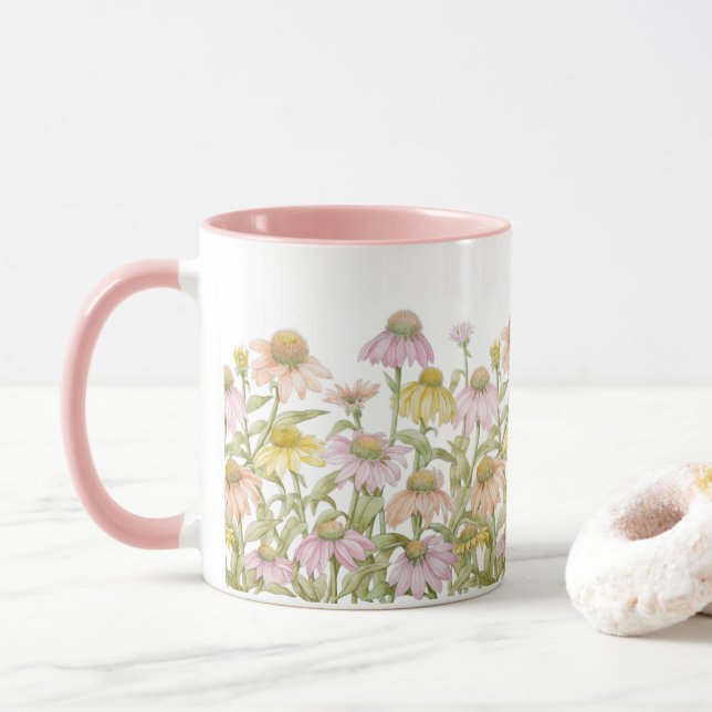 Botanische Tasse Wasserfarbe (Mit Donut)