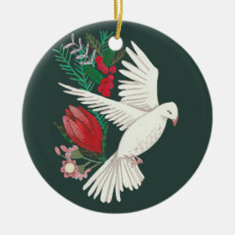 Botanische Taube Weihnachten Keramik Ornament
