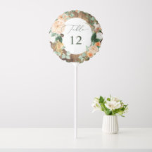 Botanische Tischnummer Boho Rustic Barn Wedding