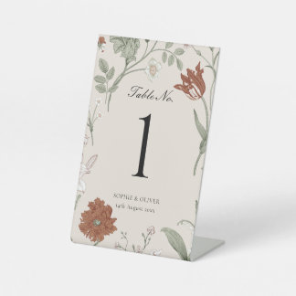 Botanische Tischnummern Terracotta Sockelschild