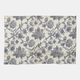 Botanische Toile | Hortensie & Stranddistel Geschirrtuch